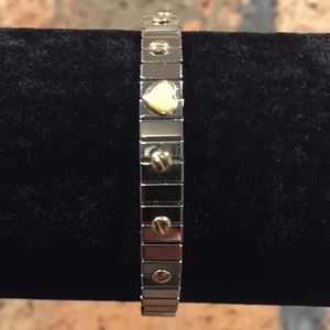 STAINLESS STEEL BRACELET with CREAM HEART GEMSTONE